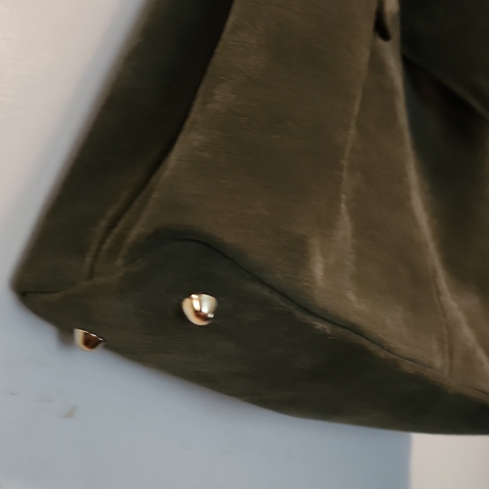 Anna Paola Olive Green Versatile Shoulder Bag with Minimalist Design Suede - Picture 5 of 16